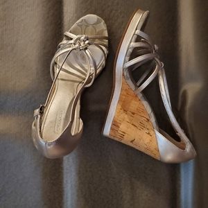 Coach metallic wedges